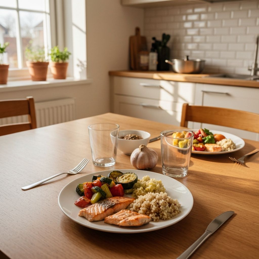 Balanced meal with fresh ingredients