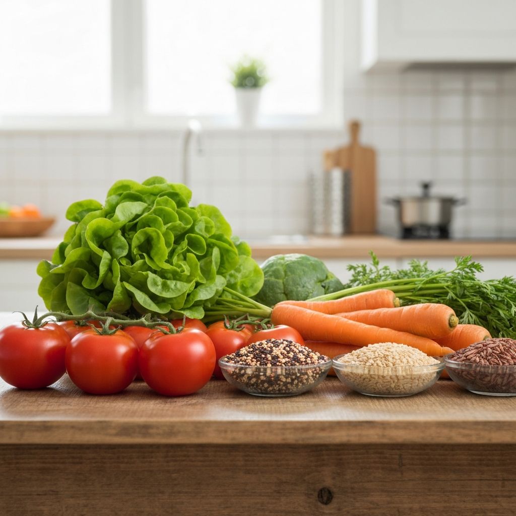 Fresh vegetables and healthy ingredients